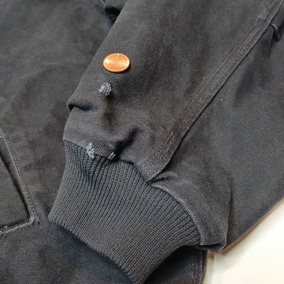 Carhartt Santa Fe Jacket J14 MDT Navy/Black Mens Size 2XL Leather Patch Quilted - Picture 5 of 11